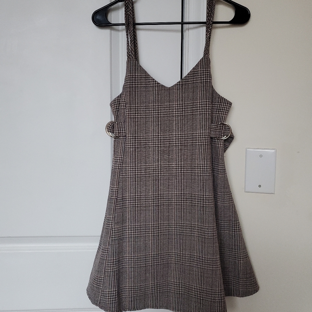 Plaid pinafore dress